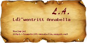 Löwentritt Annabella névjegykártya